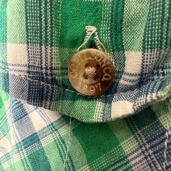 C.C. Filson Co Long Sleeve Button Down Green White Navy Plaid Sz. Large - Picture 4 of 9